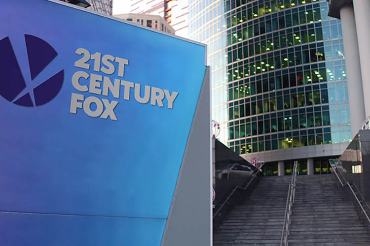 Street signage board with 21st Century Fox logo