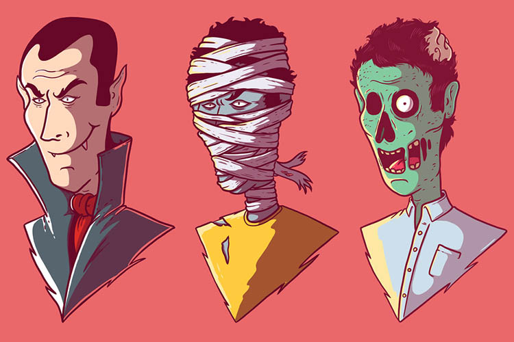 Monsters set vector illustration