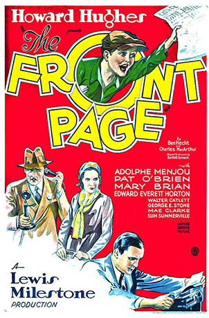 1. The Front Page (1931) movie poster