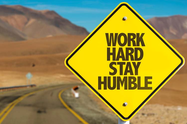 Work hard stay humble sign photo